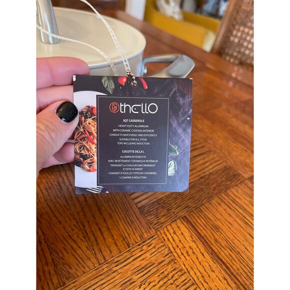 Othello 3 quart casserole, heavy duty aluminum with ceramic coating interior - Picture 4 of 6